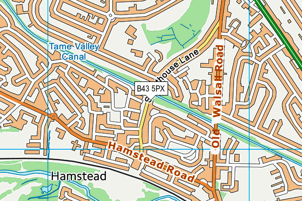 B43 5PX map - OS VectorMap District (Ordnance Survey)