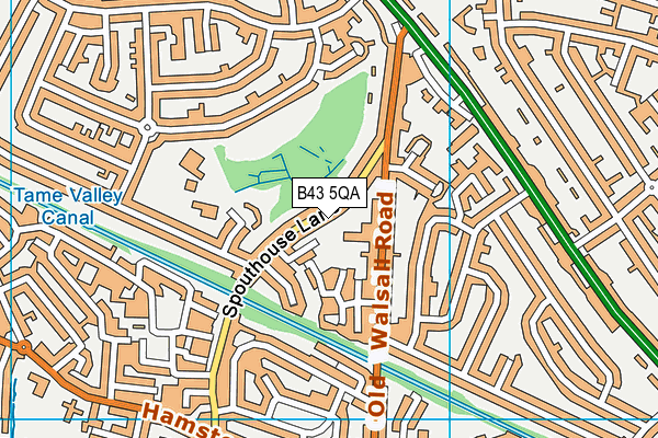 B43 5QA map - OS VectorMap District (Ordnance Survey)