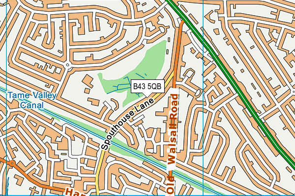 B43 5QB map - OS VectorMap District (Ordnance Survey)