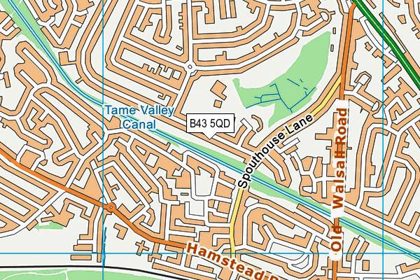 B43 5QD map - OS VectorMap District (Ordnance Survey)