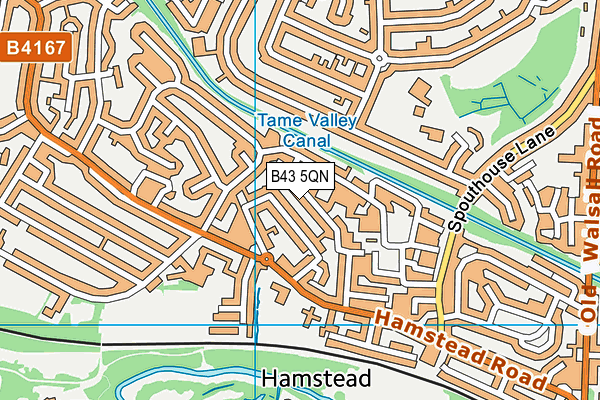 B43 5QN map - OS VectorMap District (Ordnance Survey)
