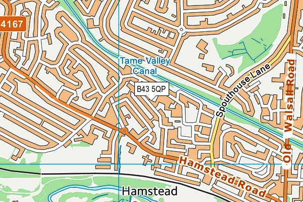 B43 5QP map - OS VectorMap District (Ordnance Survey)