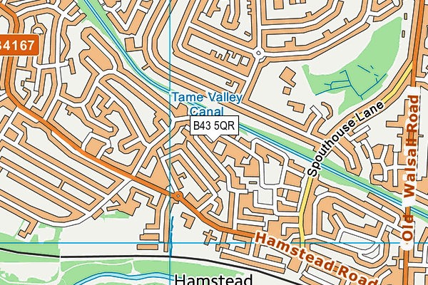 B43 5QR map - OS VectorMap District (Ordnance Survey)