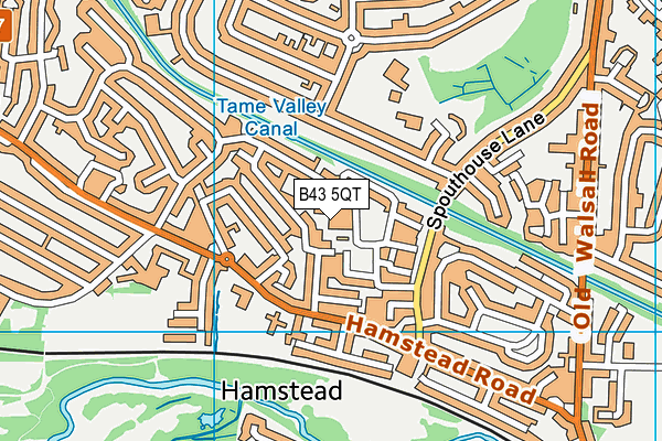 B43 5QT map - OS VectorMap District (Ordnance Survey)