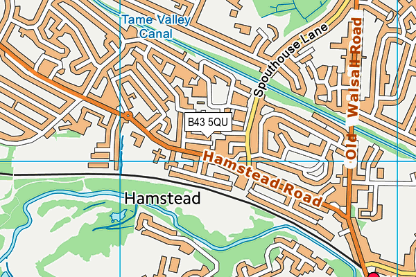 B43 5QU map - OS VectorMap District (Ordnance Survey)