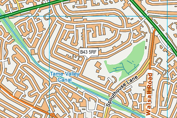B43 5RF map - OS VectorMap District (Ordnance Survey)