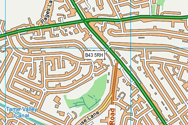 B43 5RH map - OS VectorMap District (Ordnance Survey)