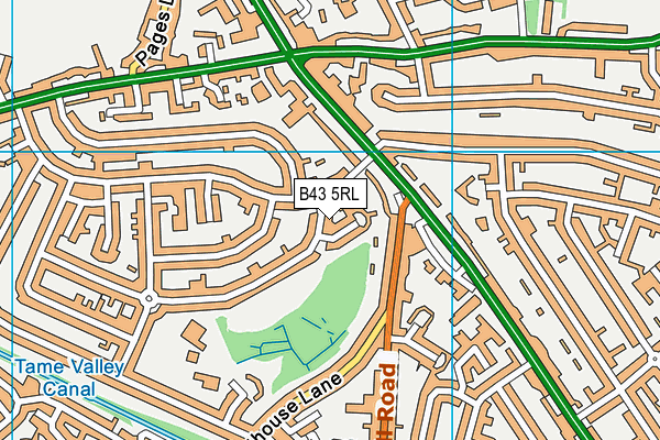 B43 5RL map - OS VectorMap District (Ordnance Survey)