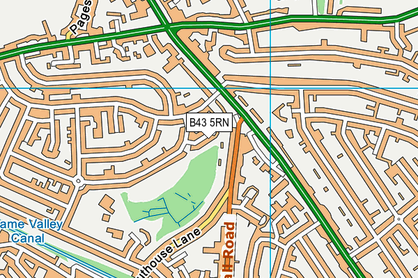 B43 5RN map - OS VectorMap District (Ordnance Survey)