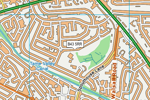 B43 5RR map - OS VectorMap District (Ordnance Survey)