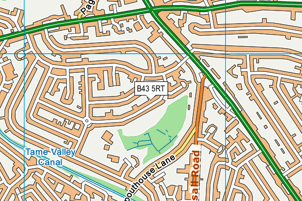 B43 5RT map - OS VectorMap District (Ordnance Survey)