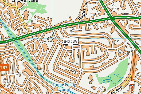 B43 5SA map - OS VectorMap District (Ordnance Survey)