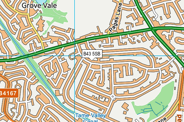 B43 5SB map - OS VectorMap District (Ordnance Survey)