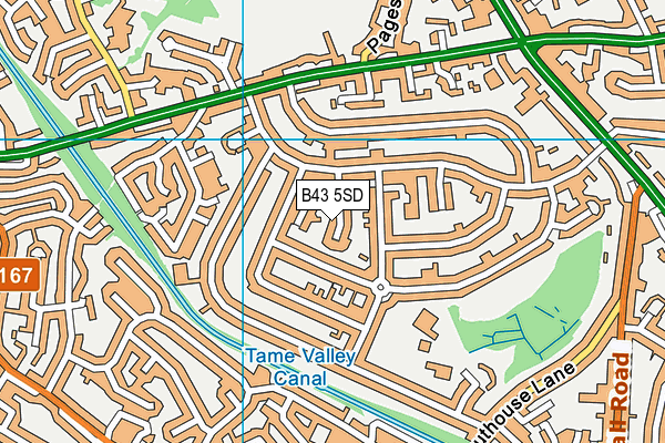 B43 5SD map - OS VectorMap District (Ordnance Survey)