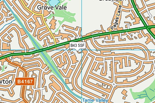 B43 5SF map - OS VectorMap District (Ordnance Survey)