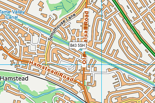 B43 5SH map - OS VectorMap District (Ordnance Survey)