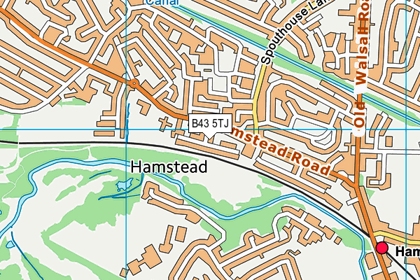 B43 5TJ map - OS VectorMap District (Ordnance Survey)