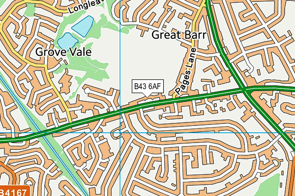 B43 6AF map - OS VectorMap District (Ordnance Survey)