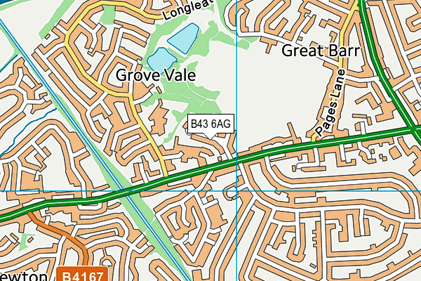 B43 6AG map - OS VectorMap District (Ordnance Survey)