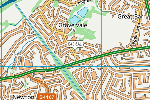 Grove Vale Primary School map (B43 6AL) - OS VectorMap District (Ordnance Survey)