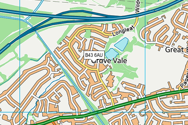 B43 6AU map - OS VectorMap District (Ordnance Survey)