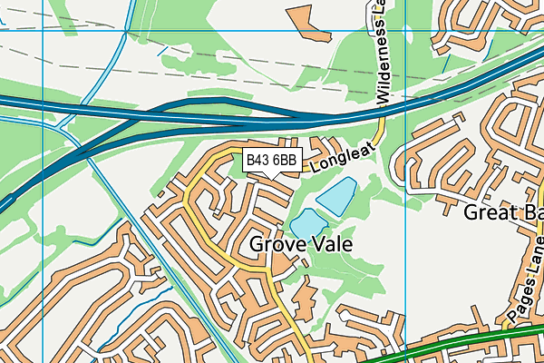 B43 6BB map - OS VectorMap District (Ordnance Survey)