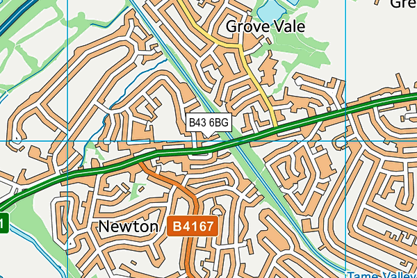 B43 6BG map - OS VectorMap District (Ordnance Survey)