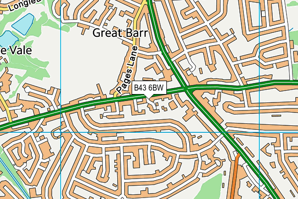 B43 6BW map - OS VectorMap District (Ordnance Survey)
