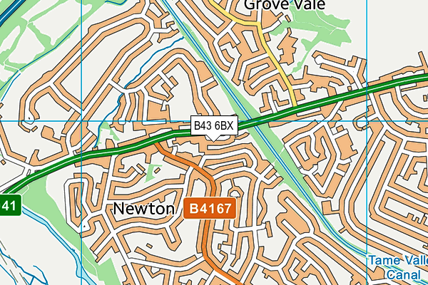 B43 6BX map - OS VectorMap District (Ordnance Survey)