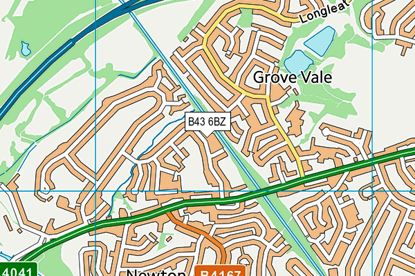 B43 6BZ map - OS VectorMap District (Ordnance Survey)