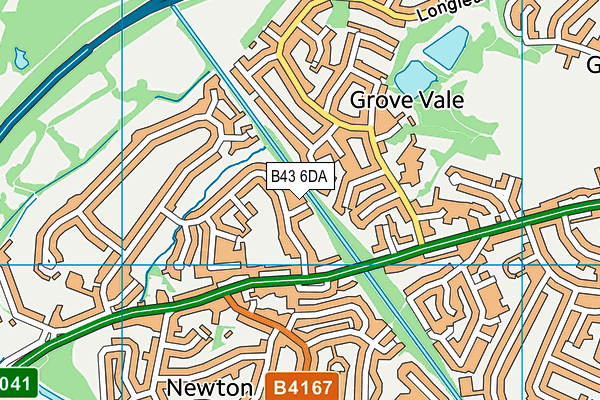 B43 6DA map - OS VectorMap District (Ordnance Survey)