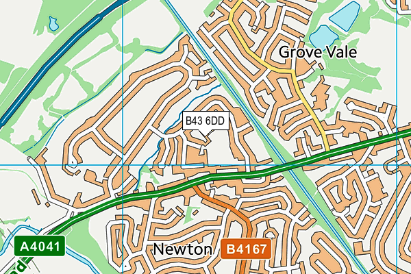 B43 6DD map - OS VectorMap District (Ordnance Survey)