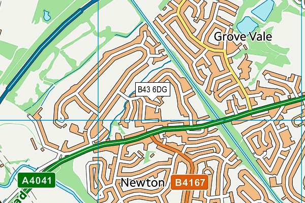 B43 6DG map - OS VectorMap District (Ordnance Survey)