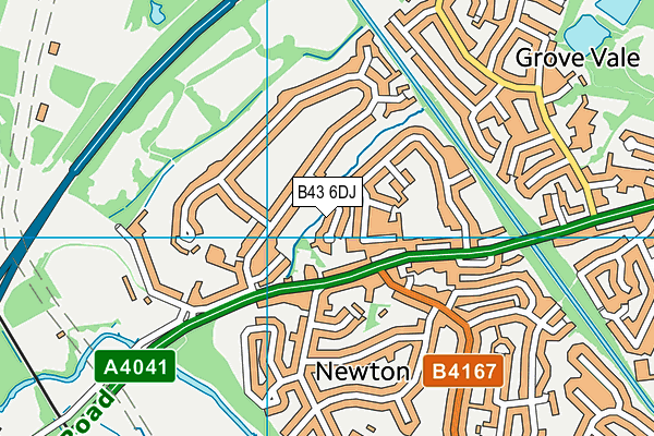 B43 6DJ map - OS VectorMap District (Ordnance Survey)