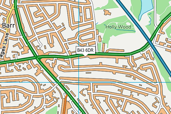 B43 6DR map - OS VectorMap District (Ordnance Survey)
