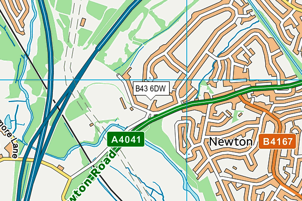 B43 6DW map - OS VectorMap District (Ordnance Survey)