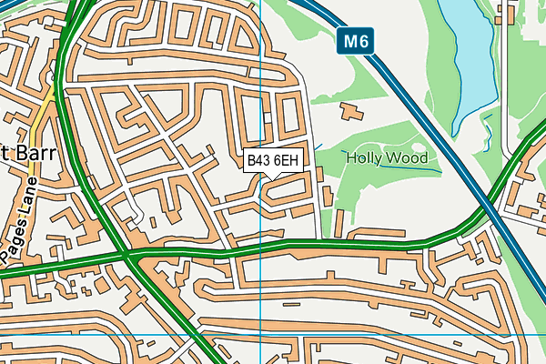B43 6EH map - OS VectorMap District (Ordnance Survey)