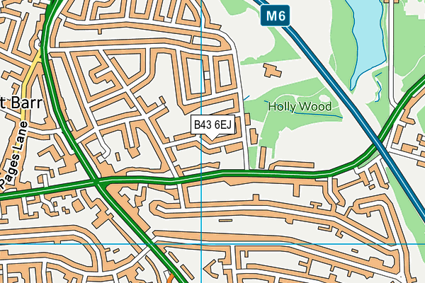 B43 6EJ map - OS VectorMap District (Ordnance Survey)