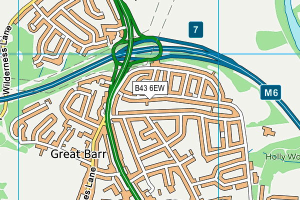 B43 6EW map - OS VectorMap District (Ordnance Survey)