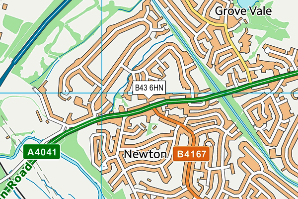 B43 6HN map - OS VectorMap District (Ordnance Survey)