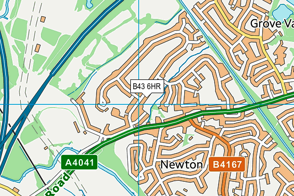 B43 6HR map - OS VectorMap District (Ordnance Survey)