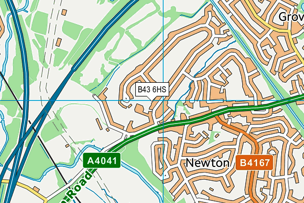 B43 6HS map - OS VectorMap District (Ordnance Survey)