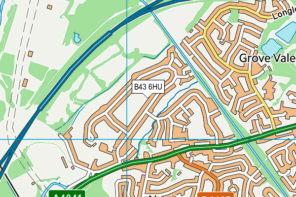 B43 6HU map - OS VectorMap District (Ordnance Survey)