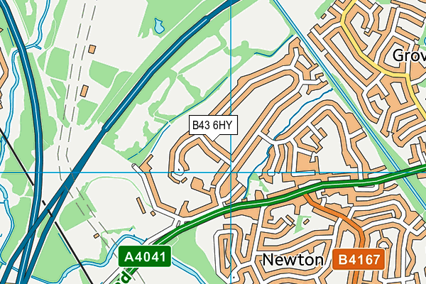 B43 6HY map - OS VectorMap District (Ordnance Survey)
