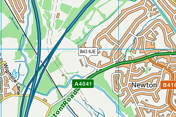 B43 6JE map - OS VectorMap District (Ordnance Survey)