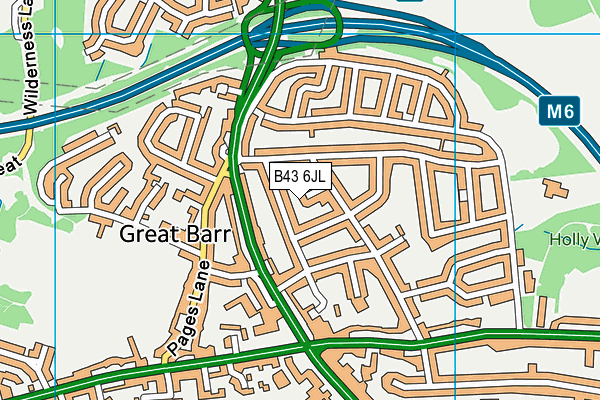 B43 6JL map - OS VectorMap District (Ordnance Survey)