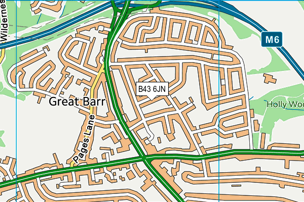 B43 6JN map - OS VectorMap District (Ordnance Survey)