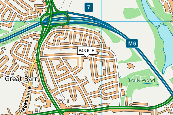 B43 6LE map - OS VectorMap District (Ordnance Survey)