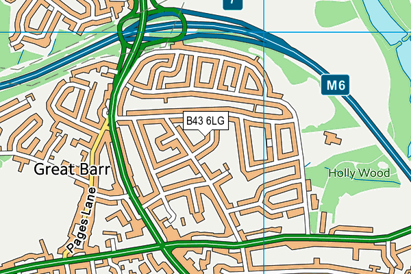 B43 6LG map - OS VectorMap District (Ordnance Survey)