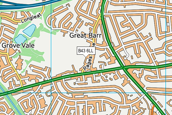 B43 6LL map - OS VectorMap District (Ordnance Survey)